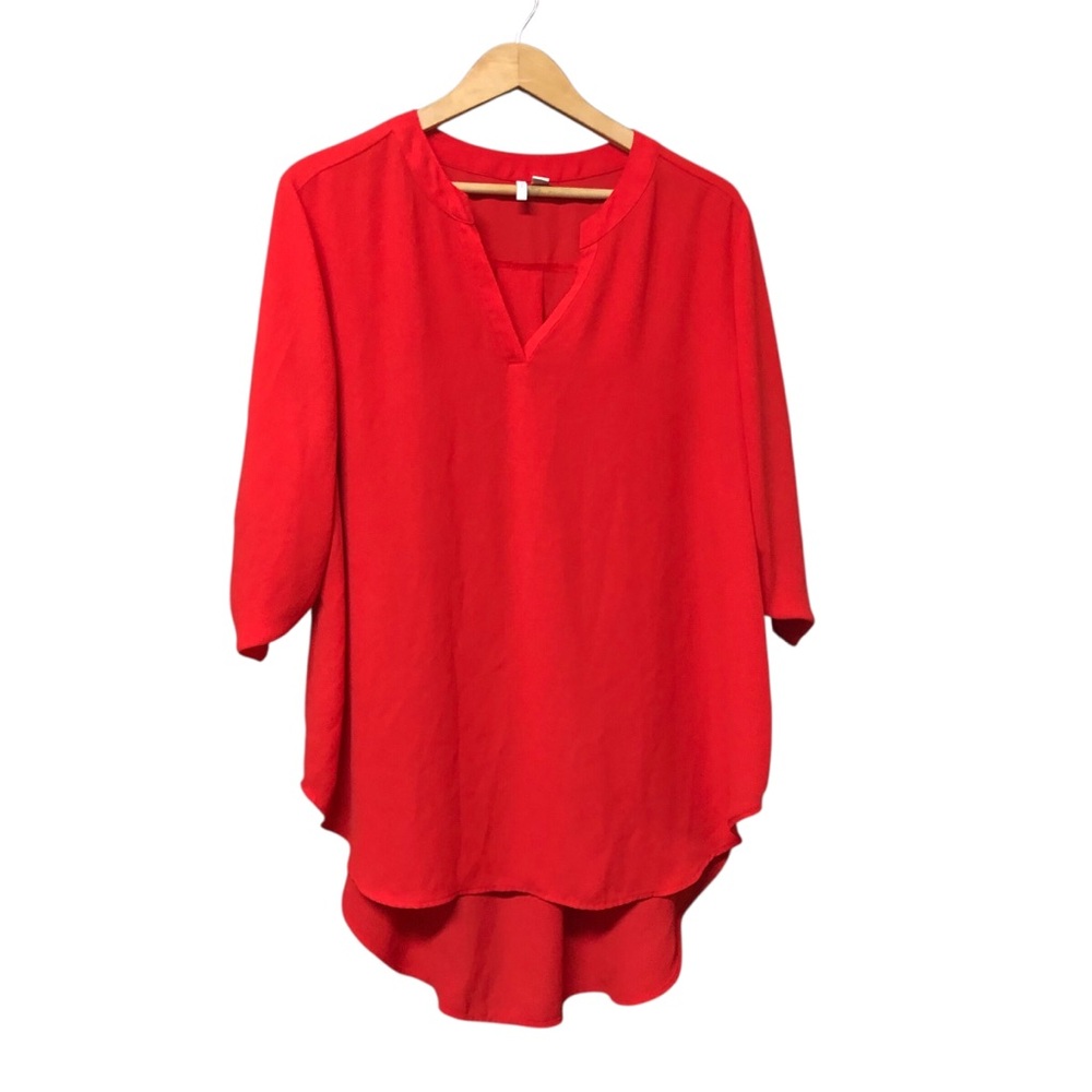 C Est 1946 Red V Neck Tunic Blouse 18/20W